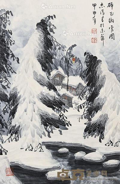  冰雪图 立轴 纸本 67×43cm