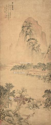  万松叠翠 挂轴 设色绢本