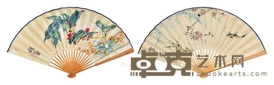 花香 成扇 纸本 18×54cm