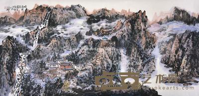 晴霞秋更浓 镜片 纸本 85×180cm