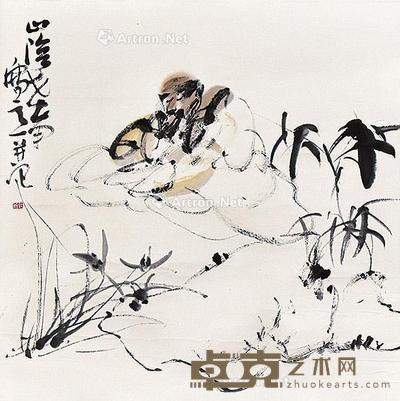 高士图 立轴 纸本 67×67cm