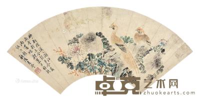  花鸟 镜框 纸本 18×48cm