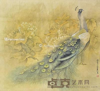 孔雀 镜片 纸本 66×72cm