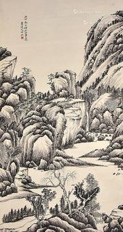  仿沈周山水 立轴 纸本