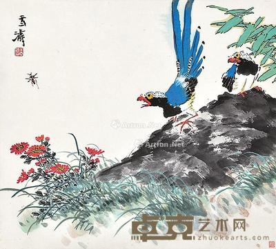 双寿 立轴 纸本 59×64cm