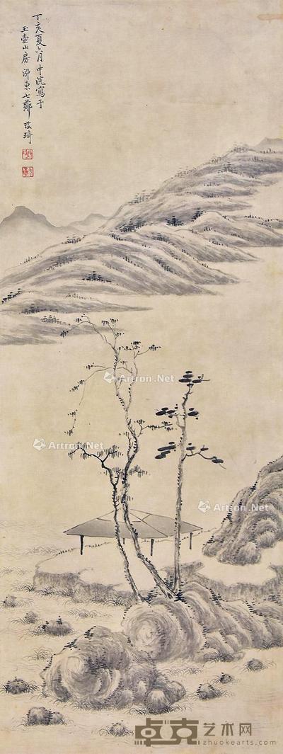 山水 立轴 纸本 86×32cm