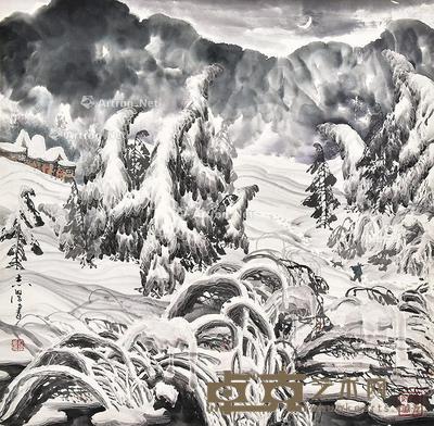 雪景 镜片 纸本 67×67cm
