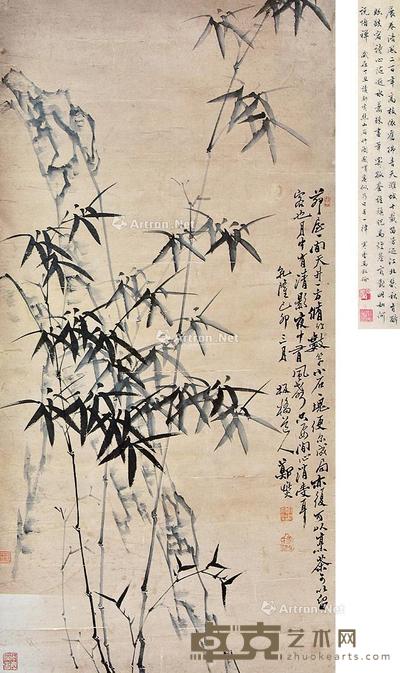 墨竹 立轴 纸本 137×68cm