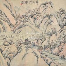  秋山幽居 镜片 纸本