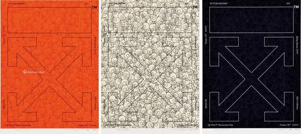  2017年作 Memento Mori：黄白色、曜石黑、荧光橘