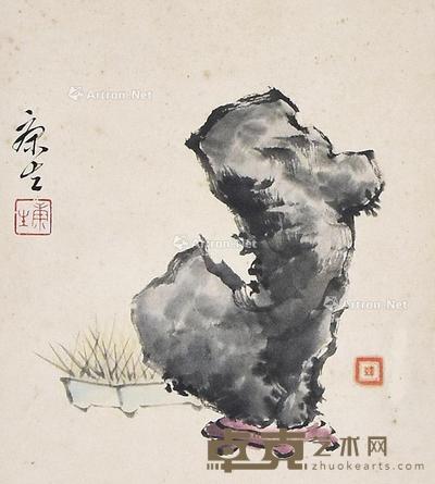 灵石图 立轴 纸本 27×24cm