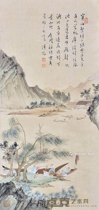 柳下谐音图 立轴 纸本 87×41cm