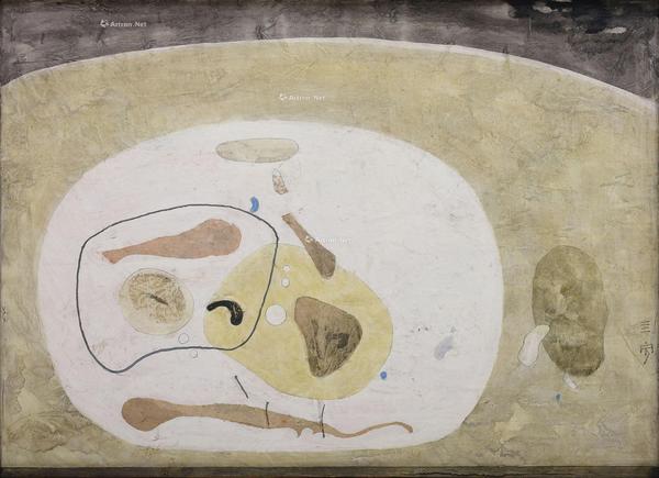  1968年作 自然界 油彩 水粉 纸本 裱于画布