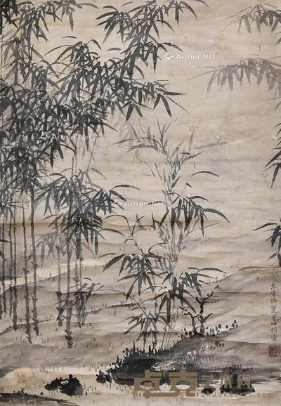 墨竹 立轴 纸本 108×75cm