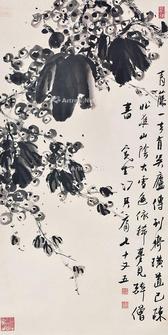  葡萄 立轴 纸本