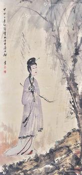  仕女 立轴 纸本