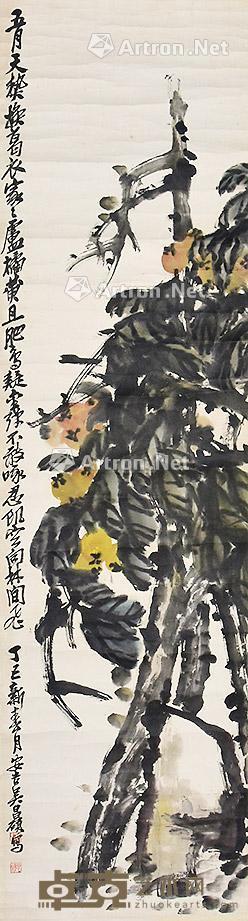 枇杷 镜片 纸本 151×40cm