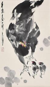  育子图 立轴 纸本