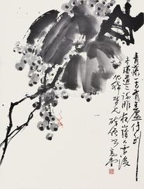  葡萄 立轴 纸本