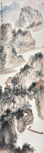  山水人物 立轴 纸本