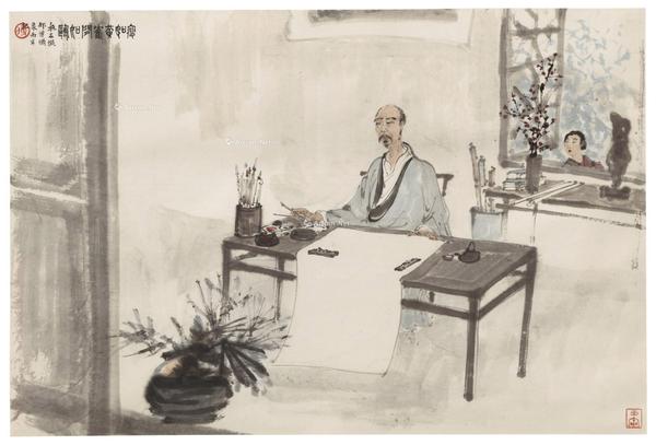  1962年作 瘦如黄雀闲如鸥 镜框 设色纸本
