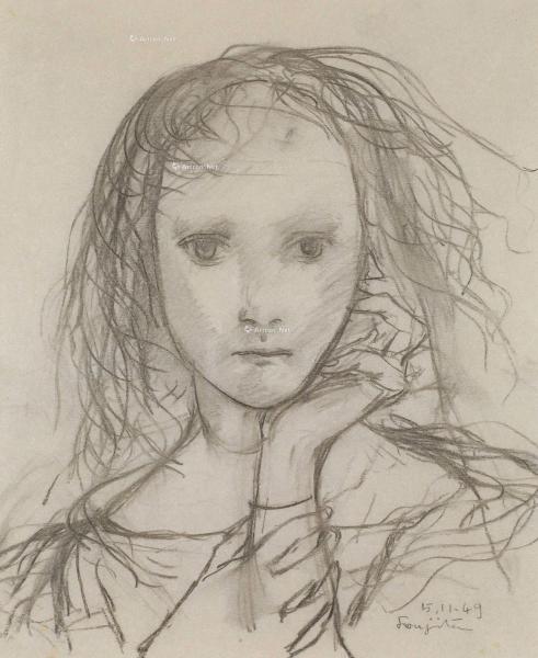  1949年作 少女的肖像 铅笔 纸本
