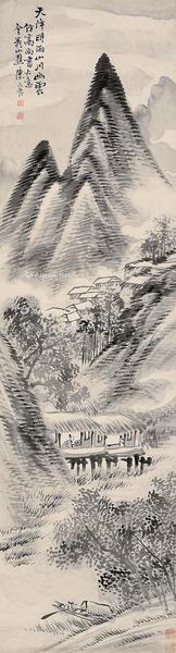  山水 立轴 水墨纸本