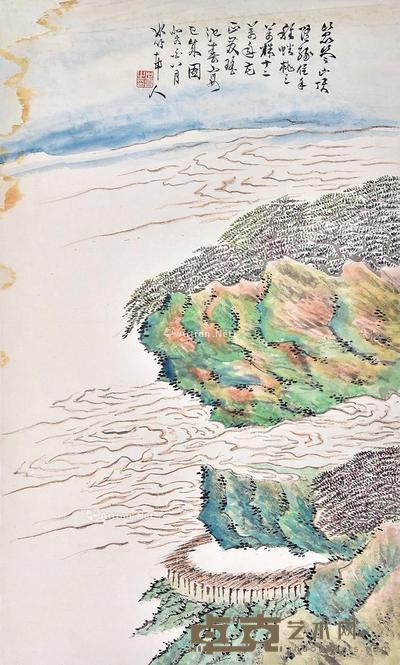 山水 立轴 纸本 87×52cm