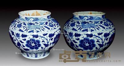 元 青花大罐 高28cm;口径20.5cm;底径19.5cm