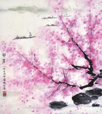  风景 镜框 纸本