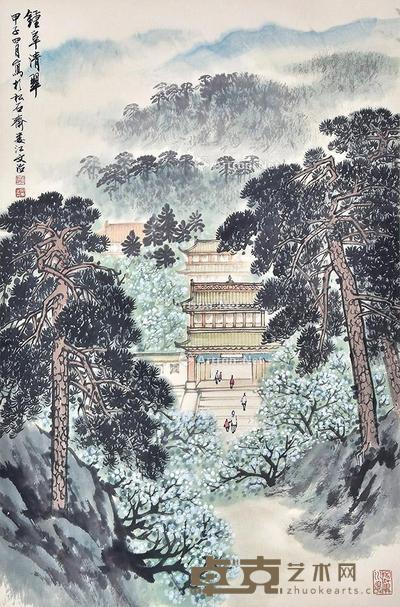 钟阜清翠 立轴 纸本 68×45cm