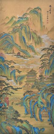  仙山楼台 立轴 绢本