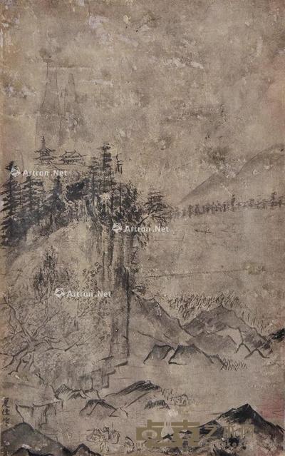 山水 立轴 纸本 50×31cm