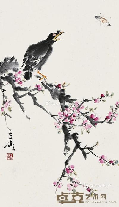 花鸟 立轴 纸本 67×39cm