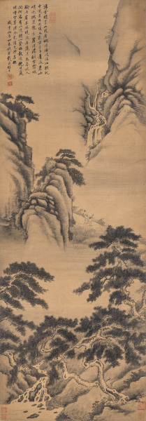  丙辰（1856年）作 浮云积翠阁 镜心 绢本