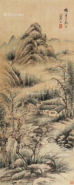 山水 立轴 设色绢本