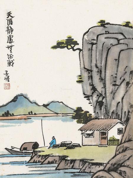 天涯静处无征战 镜心 纸本