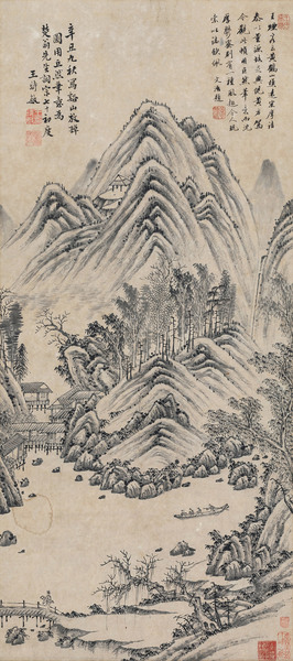  辛丑（1661年）作 溪山放棹图 立轴 纸本