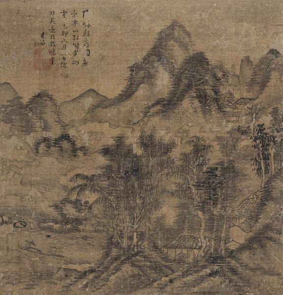  乙卯（1615年）作 云山欲雨图 镜心 绢本