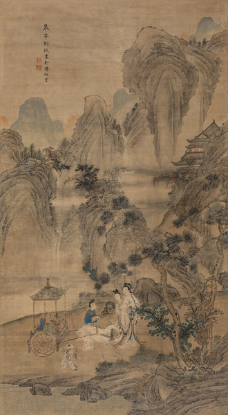  麻姑献寿图 立轴 绢本