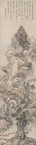 壬寅（1842年）作 山色波光图 立轴 纸本