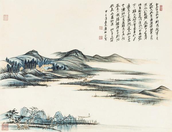  甲子（1984年）作 湖山清逸图 镜心 纸本