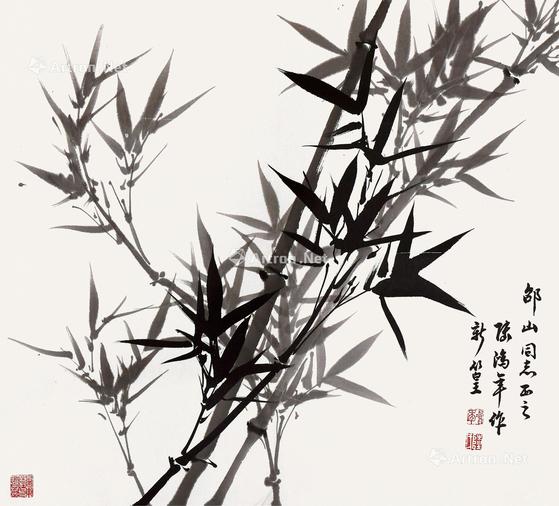  墨竹 立轴 水墨纸本