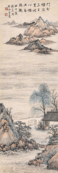  柳岸烟波图 立轴 纸本