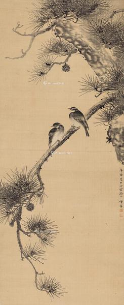  松禽图 立轴 绢本