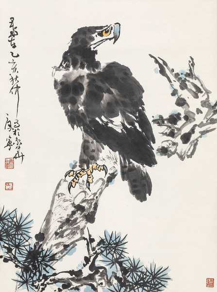  乙亥（1995年）作 松鹰图 立轴 纸本