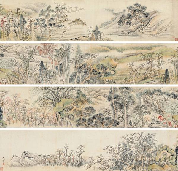  秋塘小景卷 手卷 纸本
