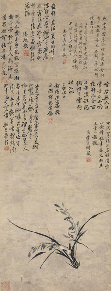  丁丑（1575年）作 幽兰图 立轴 纸本