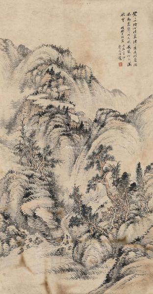 戊辰（1928年）作 仿古山水 镜心 纸本