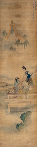  庚子（1720年）作 云台听箫 镜心 绢本